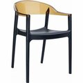 Siesta CArmen Modern Dining Chair - Black Seat Transparent Amber Back, 4PK ISP059-BLA-TAMB